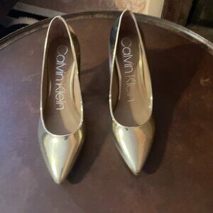 Calvin Klein New in Box Gayle Metallic Gold high heels